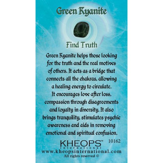 Gemstone Properties Info Card Green Kyanite (Each)