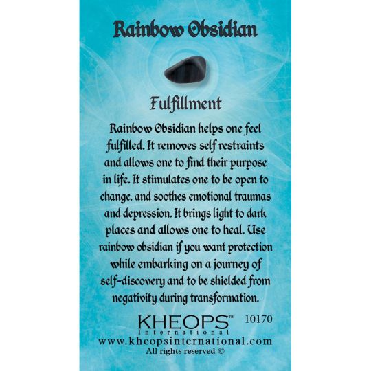 Gemstone Properties Info Card - Rainbow Obsidian (Each)