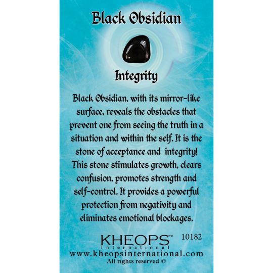 Gemstone Properties Info Card Black Obsidian (each)