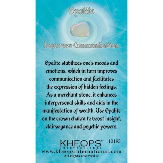 Gemstone Properties Info Card Opalite (each)