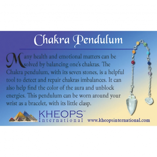 Pendulum Properties Info Card - Chakras (Each)