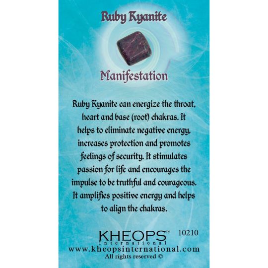 Gemstone Properties Info Card Ruby Kyanite (Each)