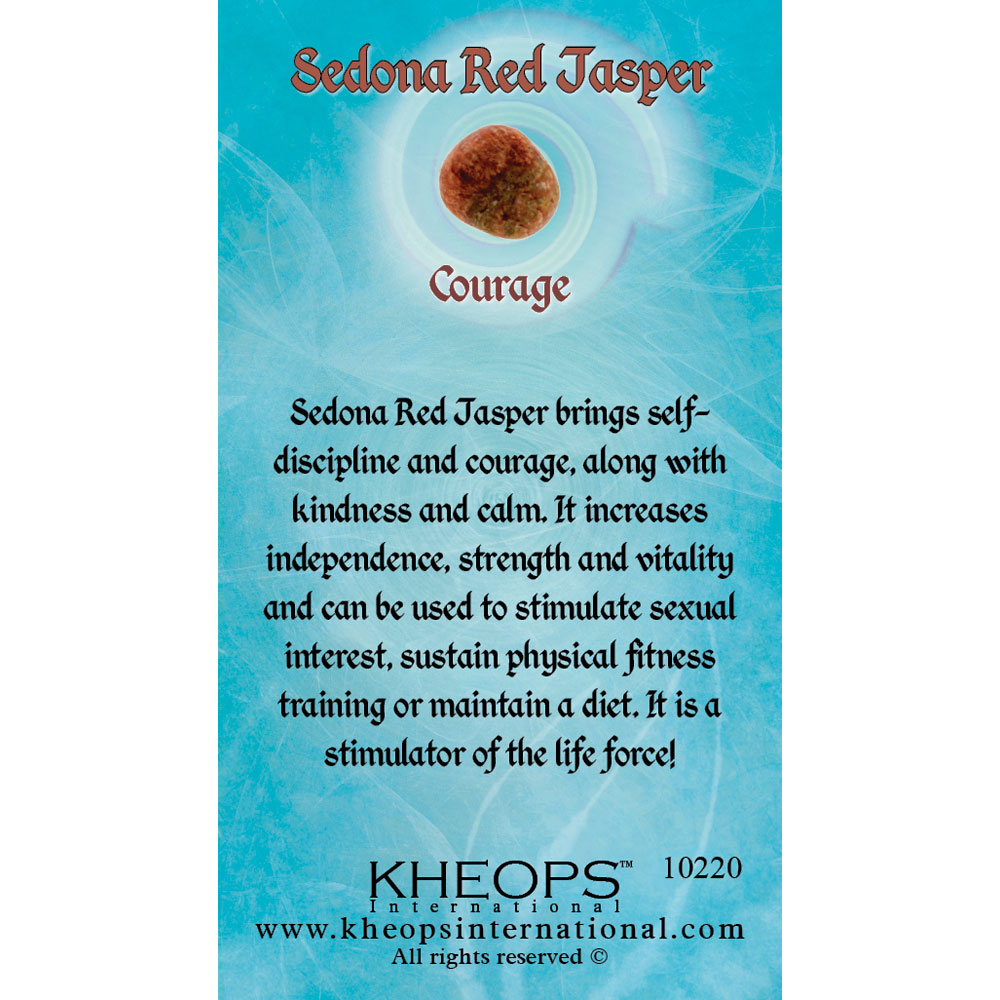 Properties Info Card - Red Jasper (Each): Kheops International