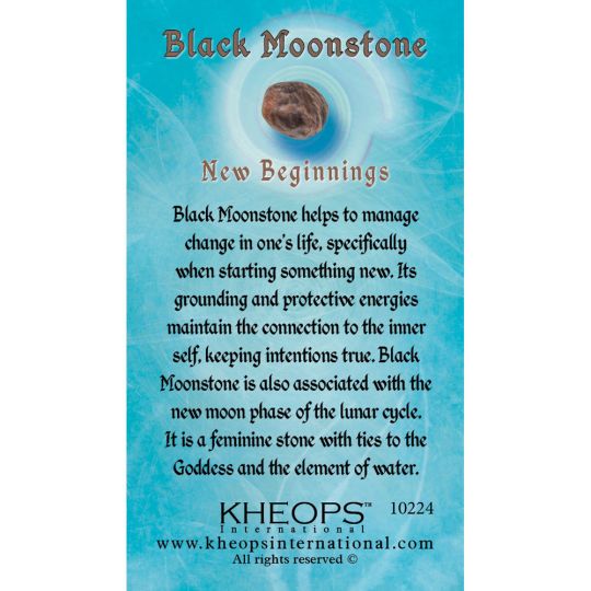 Gemstone Properties Info Card - Black Moonstone (Each)
