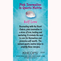 Gemstone Properties Info Card Pink Tourmaline on Qtz (Each)