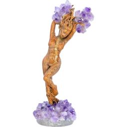 Polyresin Forest Tree Goddess Statue - Amethyst Clusters (Each)