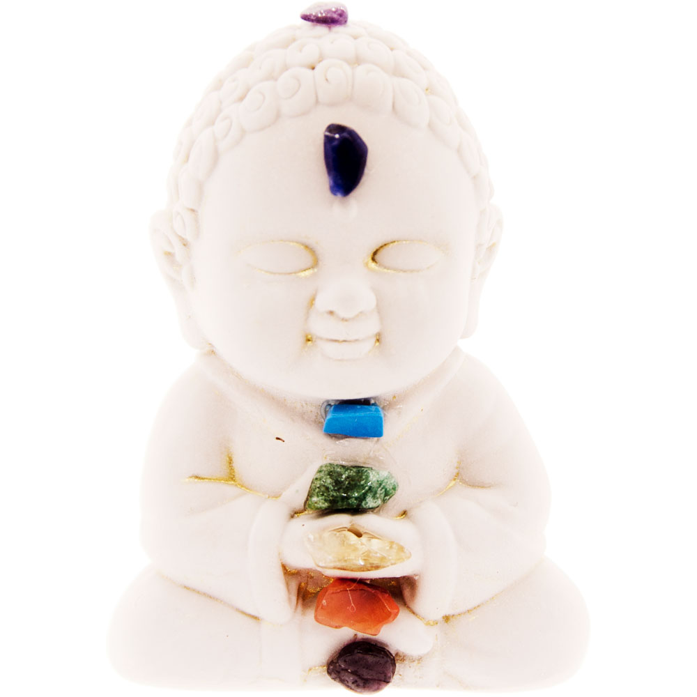 Gypsum Cement Buddha FIGURINE - Chakras (Each)