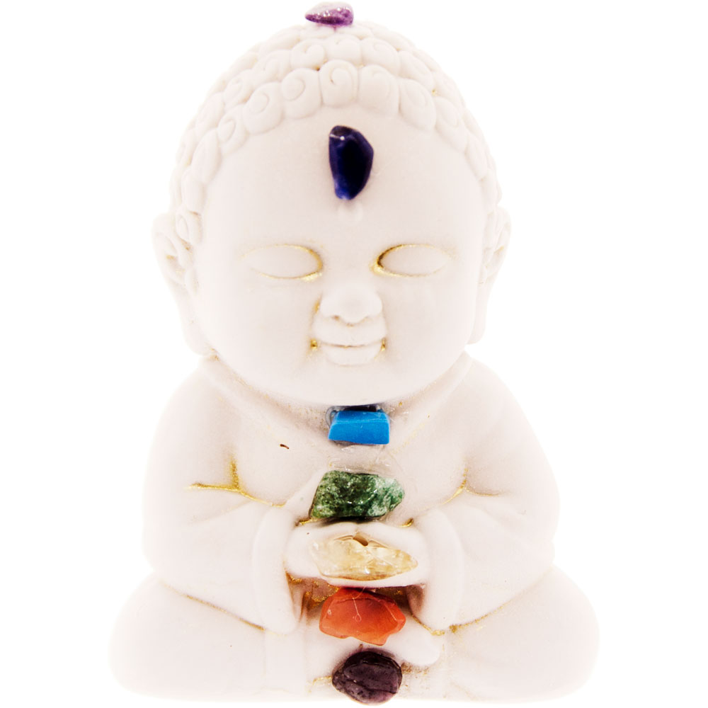 Gypsum Cement Buddha FIGURINE - Chakras (Each)