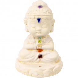 Gypsum Cement Statue Incense Holder - Chakra Buddha 3.5 inch (Each)