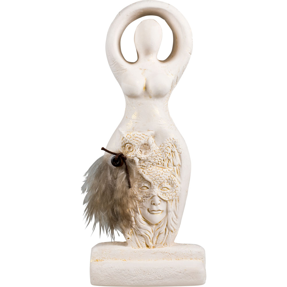 Gypsum Cement FIGURINE - Owl Goddess 5.5'' (Each)