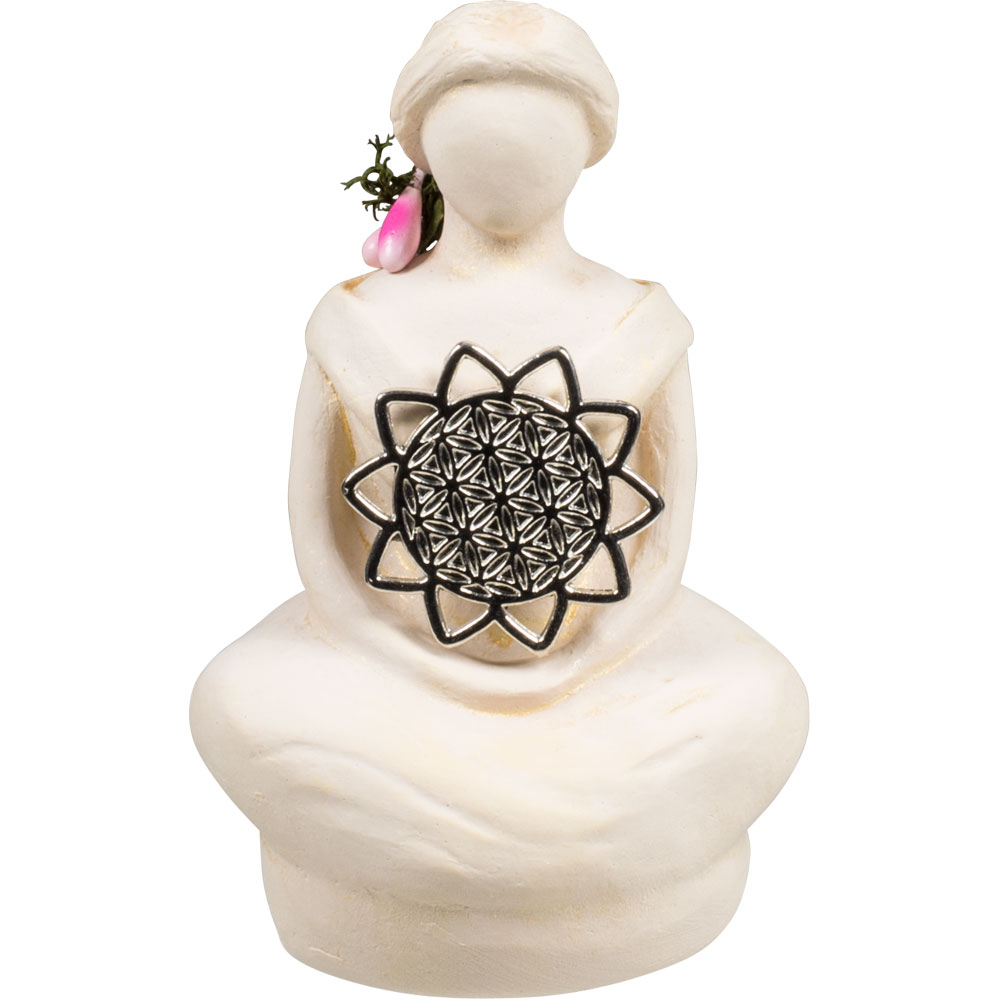 Gypsum Cement Goddess FIGURINE - Flower of Life (Each)