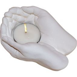 Gypsum Cement T- Light Holder - God's Hands (Each)