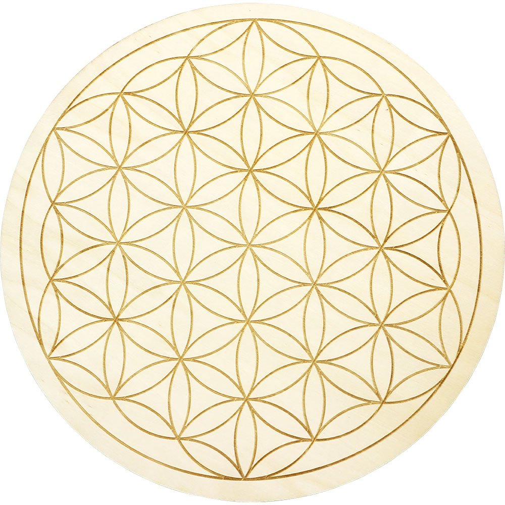 Wood Crystal Grid - FLOWER of Life (Each)