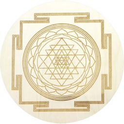 Wood Crystal Grid - Sri Yantra (Each)