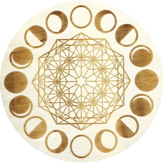 Wood Crystal Grid - Moon Phases (Each)