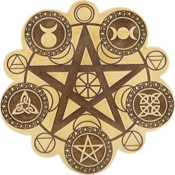 Wood Crystal Grid - Wiccan (Each)