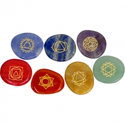 Gemstone Carved Worry Stone Chakras (Set 7)