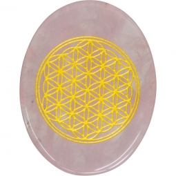 Flower of Life Pocket Stone - Rose Quartz (Each)