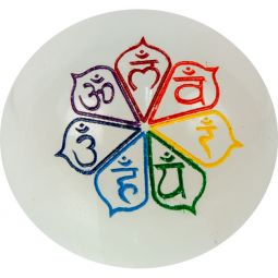 Selenite Sphere w/ 7 Chakras (Each)