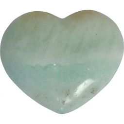 Puffed Gemstone Heart - Caribbean Calcite - Large (Each)
