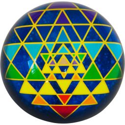 Clear Glass Paper Weight - Sri Yantra (Each)