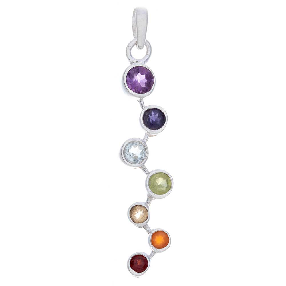 Zigzag Chakra PENDANT w/ Semi-Precious Stones