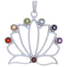 Lotus Chakra Pendant w/ Semi-Precious Stones