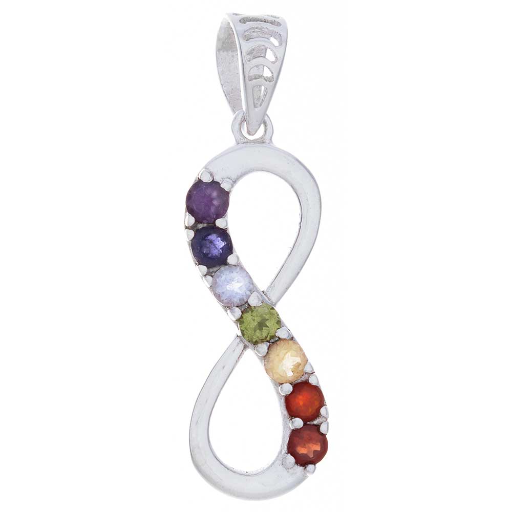 Infinity Chakra PENDANT w/ Semi-Precious Stones