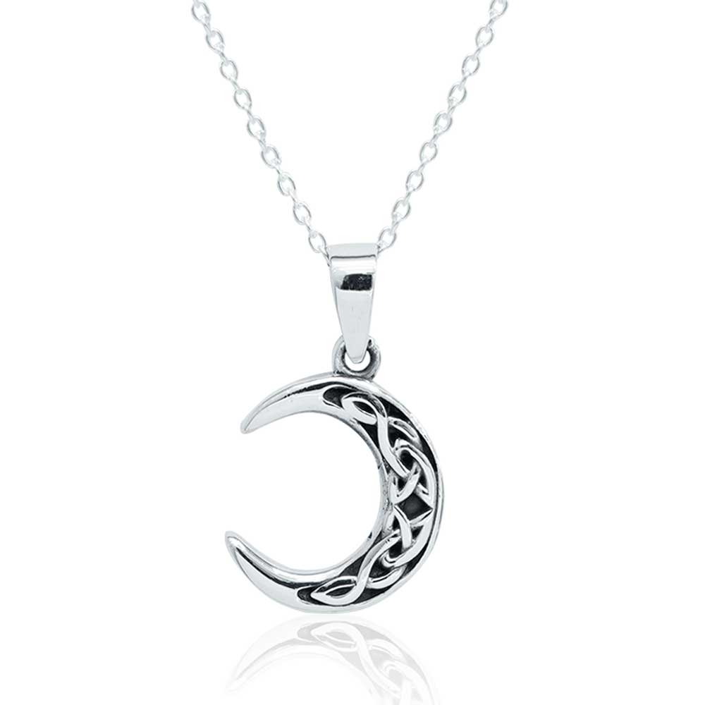 Celtic Night - PENDANT Moon w/Silver Chain
