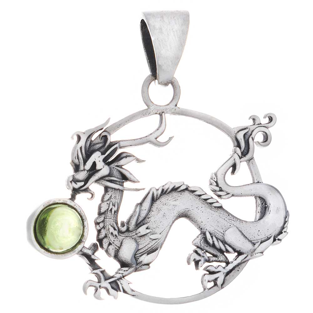 DRAGON Pendant Eastern w/Asst'd Stone