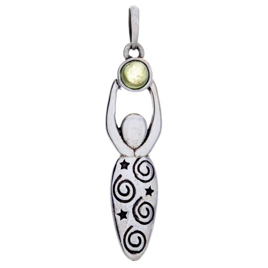 Spiral Goddess Pendant w/ Asst'd Stone