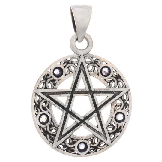 Knot Ring 5 Stones Pentacle Pendant w/ Asst'd Stone