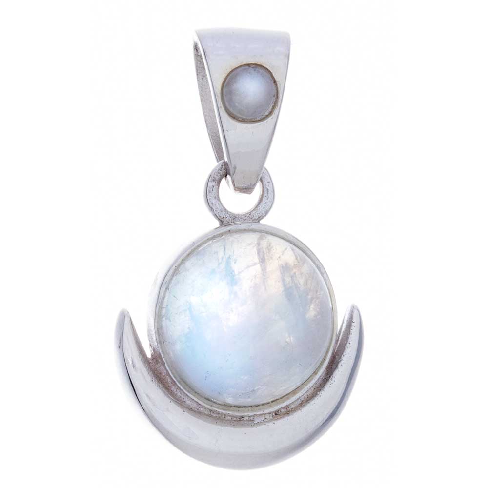 Full Moon RAINBOW Moonstone Pendant