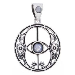 Chalice Well Pendant w/ Rainbow Moonstone