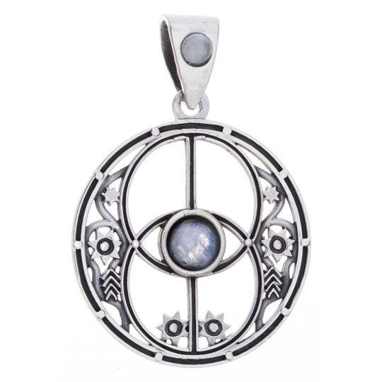 Chalice Well Pendant w/ Rainbow Moonstone