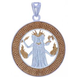 Gold Plated Greek God Pendant Hecate