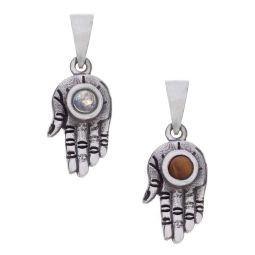 Small Hand Eastern Wisdom Pendant w/Asst'd Stone