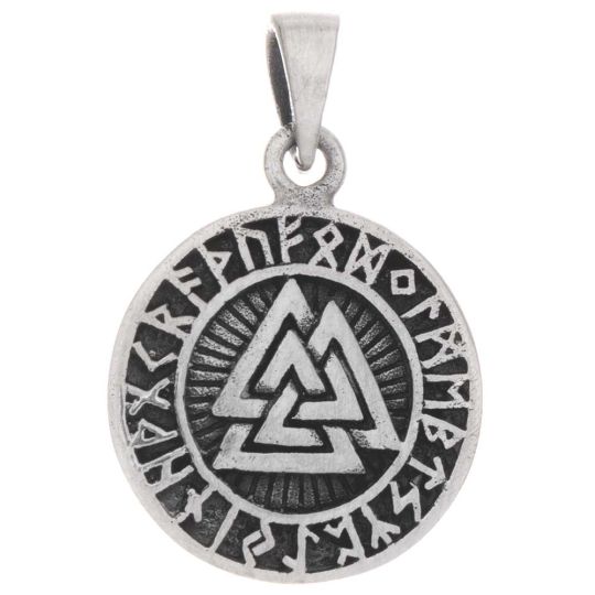 Valknut Runes Viking Norse Pendant Small