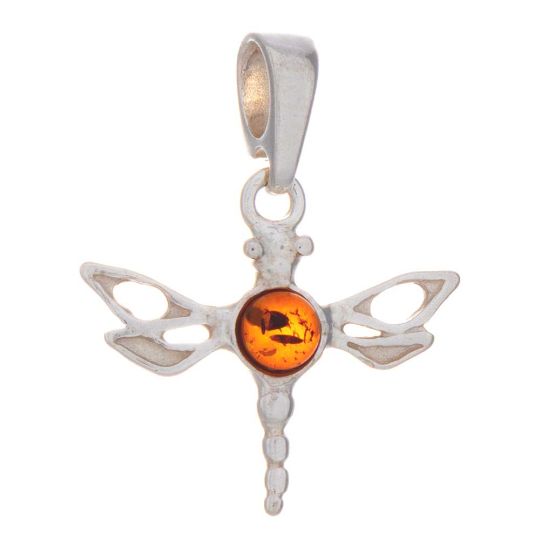 Dragonfly Amber Pendant Asst'd Colors