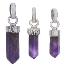 Amethyst Assorted Small Pencil Pendant (22mm to 35mm H)