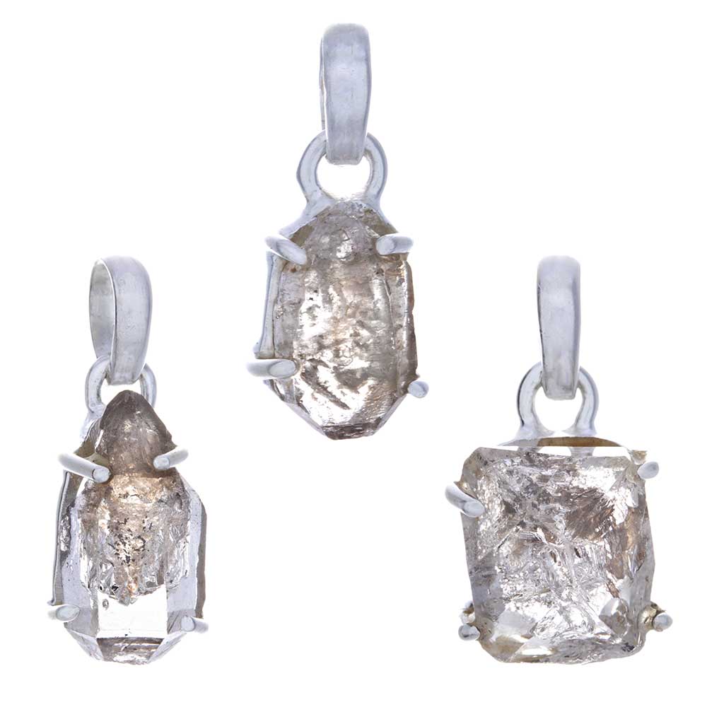 Rough Herkimer DIAMOND Assorted Shapes Pendants  (20mm to 26mm H)