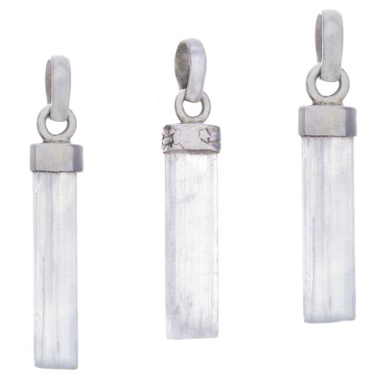 Selenite Assorted Small Pencil Pendant (30mm to 35mm H)
