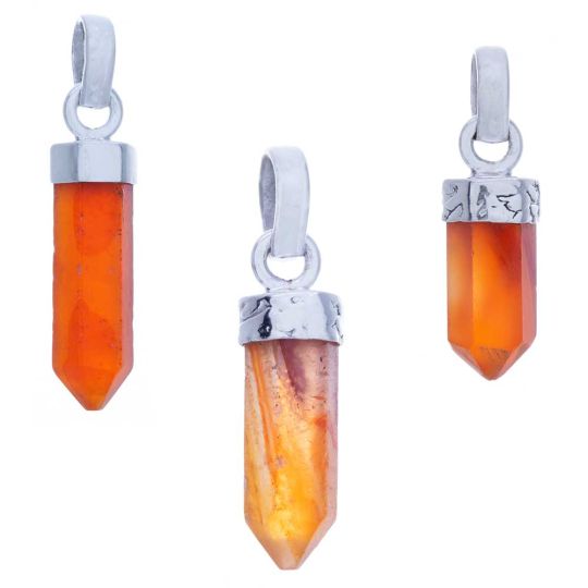 Carnelian Assorted Small Pencil Pendant (23mm to 32mm H)