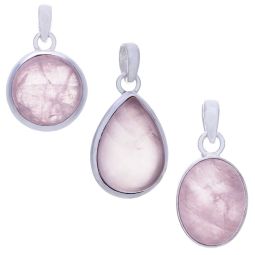 Rose Quartz Assorted Shapes Pendants (22mm to 26mm H)