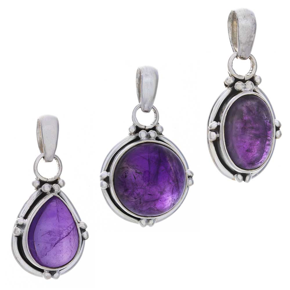 AMETHYST Assorted Shapes Small Fancy Pendant   (21mm to 24mm H)