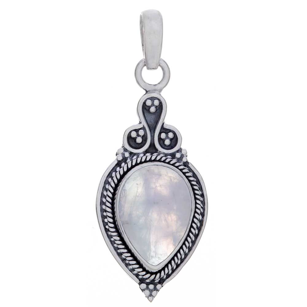 RAINBOW Moonstone Fancy Teardrop Pendant