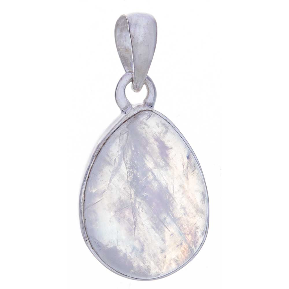 RAINBOW Moonstone Simple Teardrop Pendant