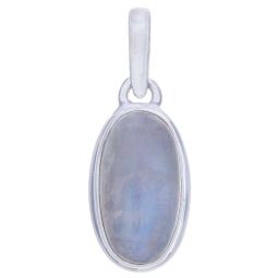 Rainbow Moonstone Simple Oval Pendant
