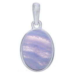 Blue Lace Agate Simple Oval Pendant