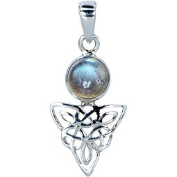 Sterling Silver & Gemstone Triquetra Pendant - Labradorite (Each)